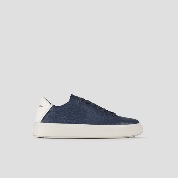 Sneakers Alexander Smith london man deconstructed in blue tumbled leather and white back - 1