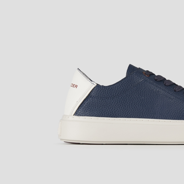 Sneakers Alexander Smith london man deconstructed in blue tumbled leather and white back - 3