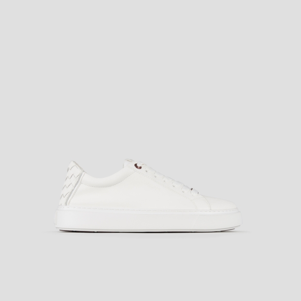 Sneakers Alexander Smith london man in white leather and woven leather back - 1