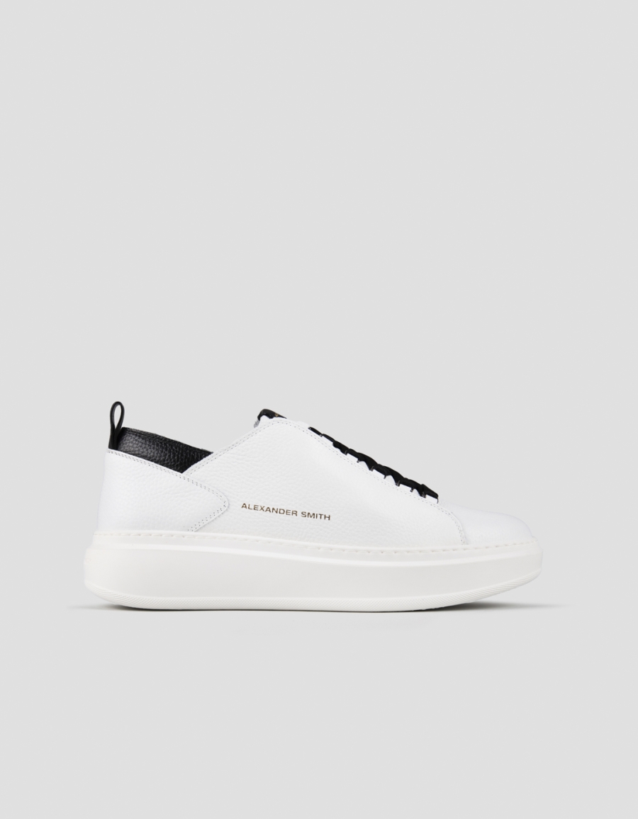 Sneakers Alexander Smith wembley man deconstructed in white tumbled leather and black details - 1