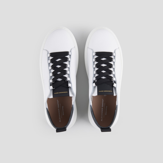 Sneakers Alexander Smith wembley man deconstructed in white tumbled leather and black details - 6
