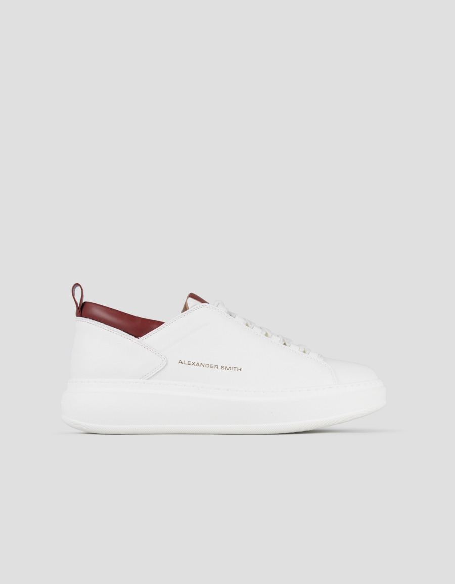Sneakers Alexander Smith wembley man high frequency in white nappa leather and red details - 1