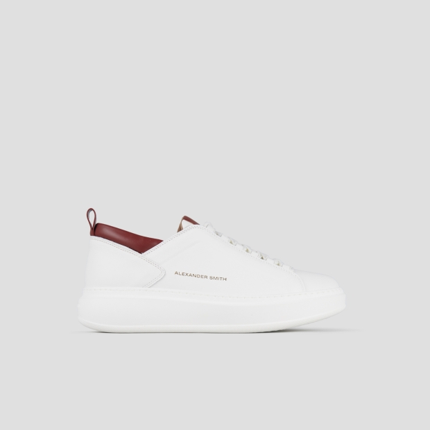 Sneakers Alexander Smith wembley man high frequency in white nappa leather and red details - 1