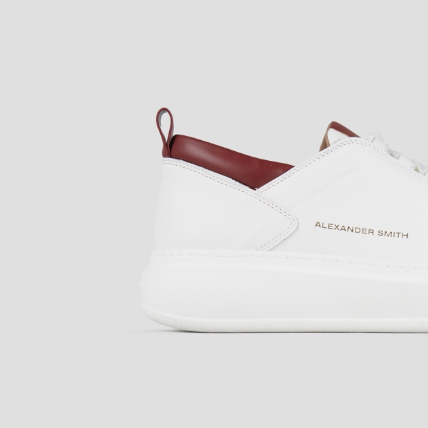 Sneakers Alexander Smith wembley man high frequency in white nappa leather and red details - 3