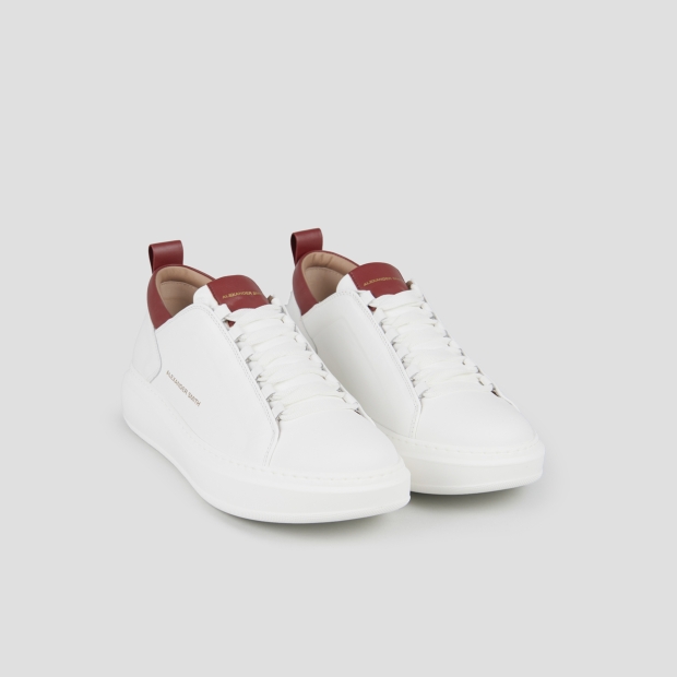 Sneakers Alexander Smith wembley man high frequency in white nappa leather and red details - 4