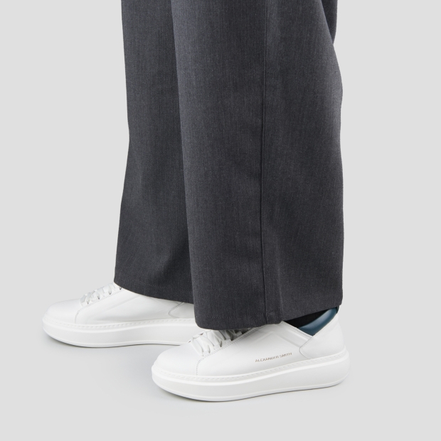 Sneakers Alexander Smith wembley man high frequency in white nappa leather and green details - 2