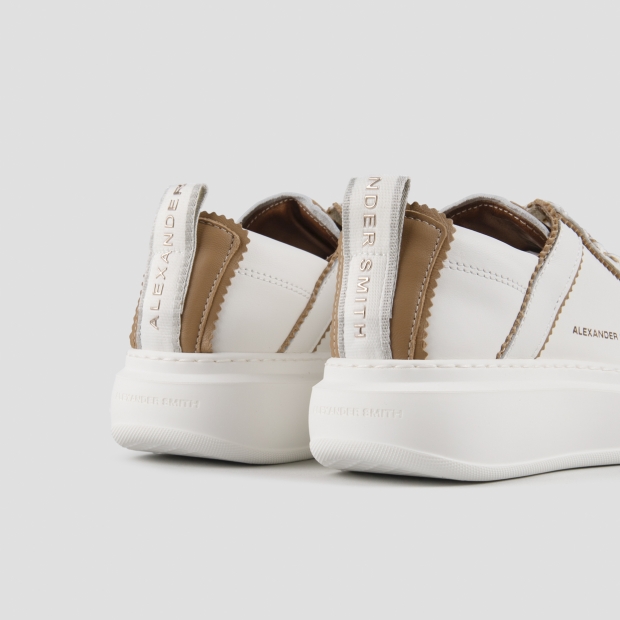 Sneakers Alexander Smith wembley woman deconstructed in white leather and brown details - 5