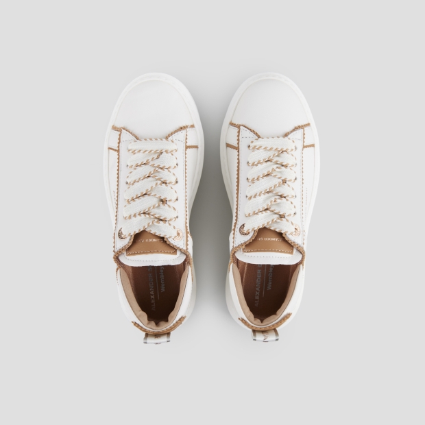 Sneakers Alexander Smith wembley woman deconstructed in white leather and brown details - 6