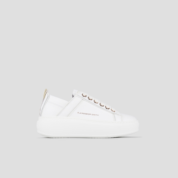 Sneakers Alexander Smith wembley high woman in white tumbled leather - 1