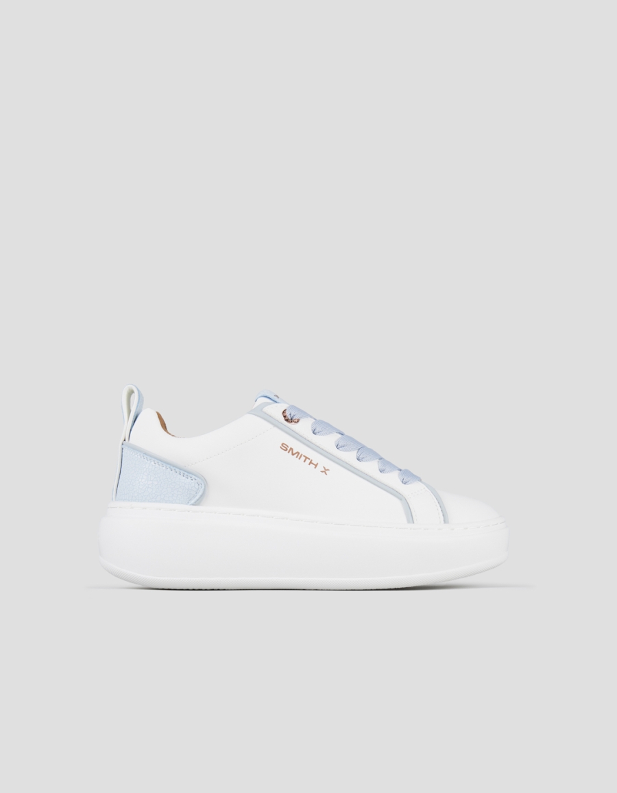 Sneakers Alexander Smith stone woman in white with cracklè azure back - 1