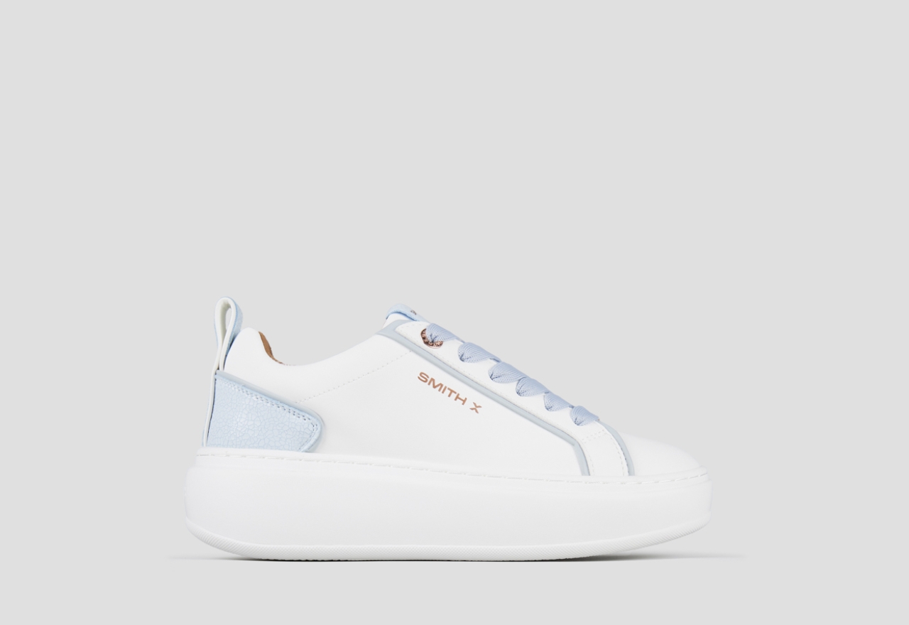 Sneakers Alexander Smith stone woman in white with cracklè azure back - 1