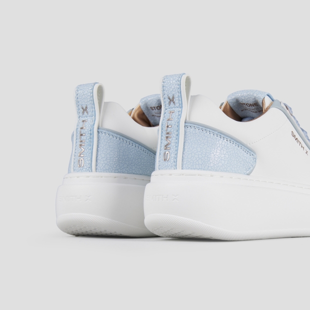 Sneakers Alexander Smith stone woman in white with cracklè azure back - 5