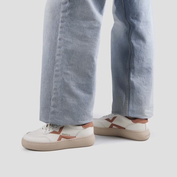 Sneakers Alexander Smith ocean woman in white leather and coral details - 2