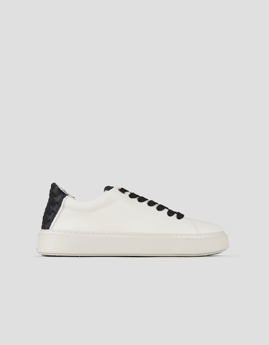 Sneakers Alexander Smith london man in white leather and woven black leather back - 1