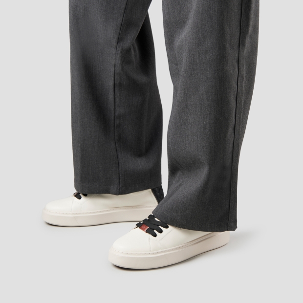 Sneakers Alexander Smith london man in white leather and woven black leather back - 2