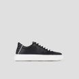 London Man in black leather and woven leather back