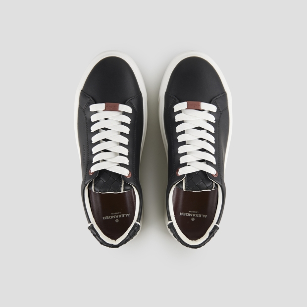 Sneakers Alexander Smith london man in black leather and woven leather back - 6
