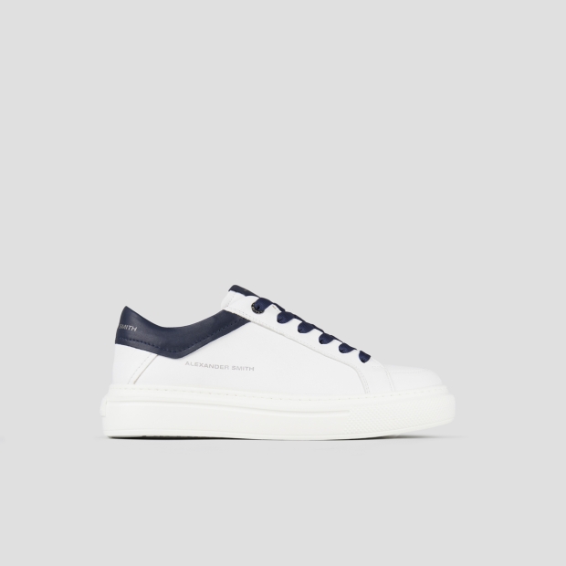 Sneakers Alexander Smith regent man in white goat leather and blue details - 1