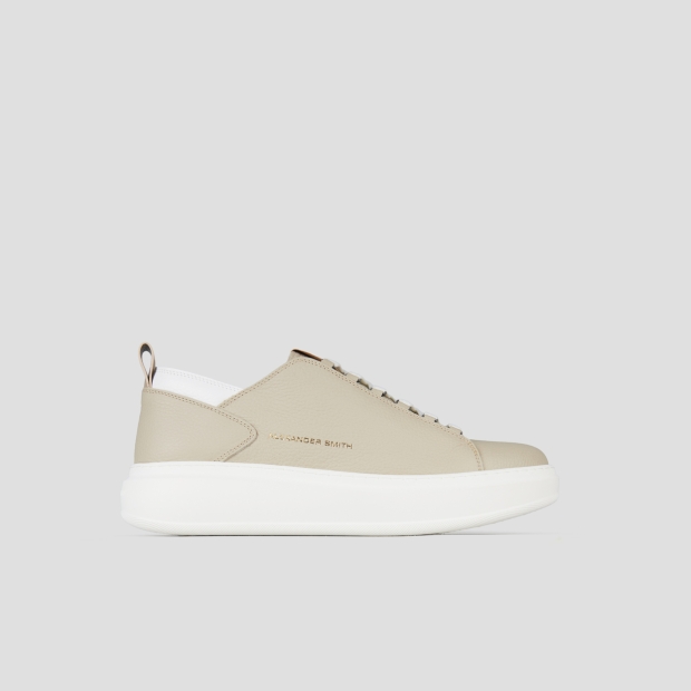 Sneakers Alexander Smith wembley man deconstructed in ivory tumbled leather and white details - 1