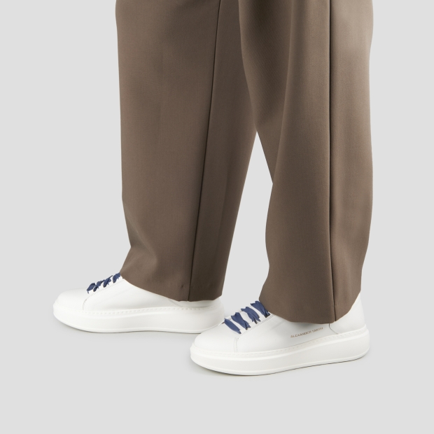 Sneakers Alexander Smith wembley man high frequency in white nappa leather and blue details - 2