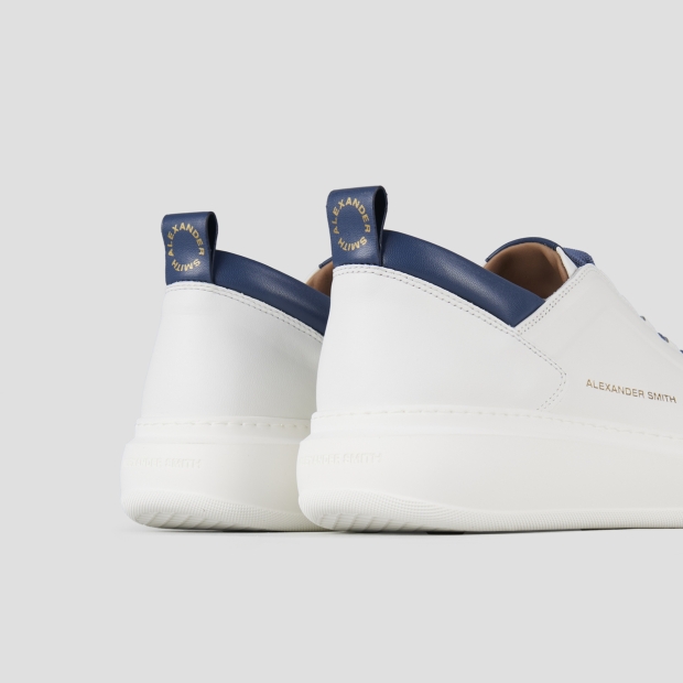 Sneakers Alexander Smith wembley man high frequency in white nappa leather and blue details - 5