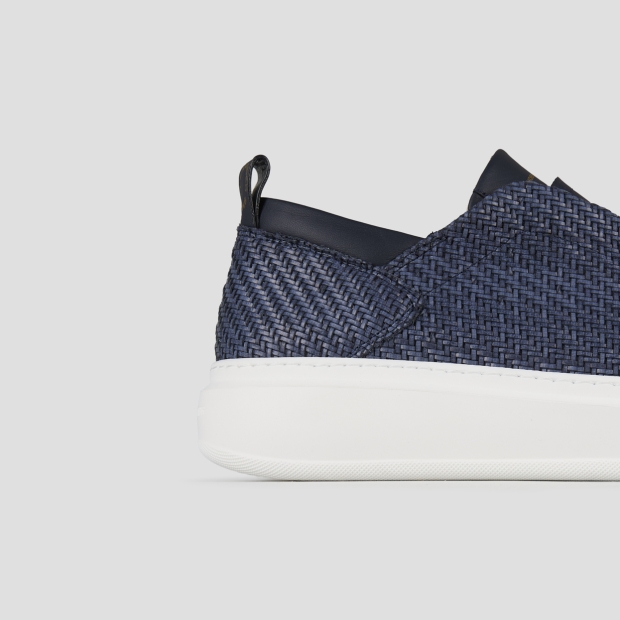 Sneakers Alexander Smith wembley slip-on man in blue woven leather - 3