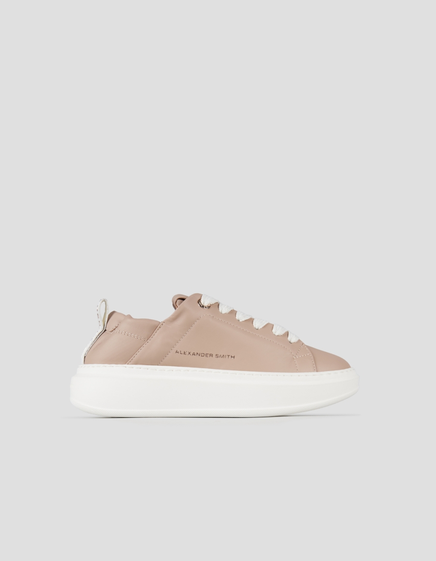 Sneakers Alexander Smith wembley woman in light rose nappa leather and ruched back - 1