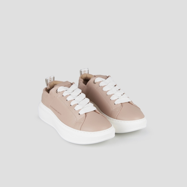 Sneakers Alexander Smith wembley woman in light rose nappa leather and ruched back - 3