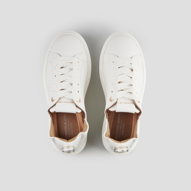 Sneakers Alexander Smith wembley woman in white nappa leather and ruched back - 6