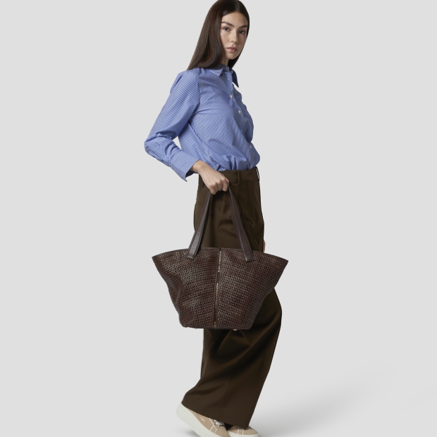 Sneakers Alexander Smith lauren large shoulder bag in brown woven - 7