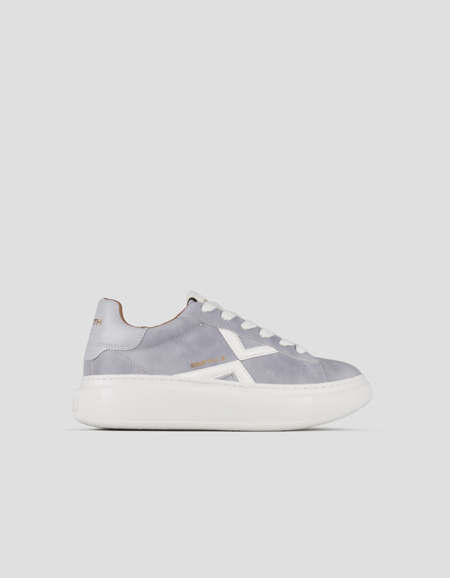 Sneakers Alexander Smith college woman in grey suede and white logo - 1