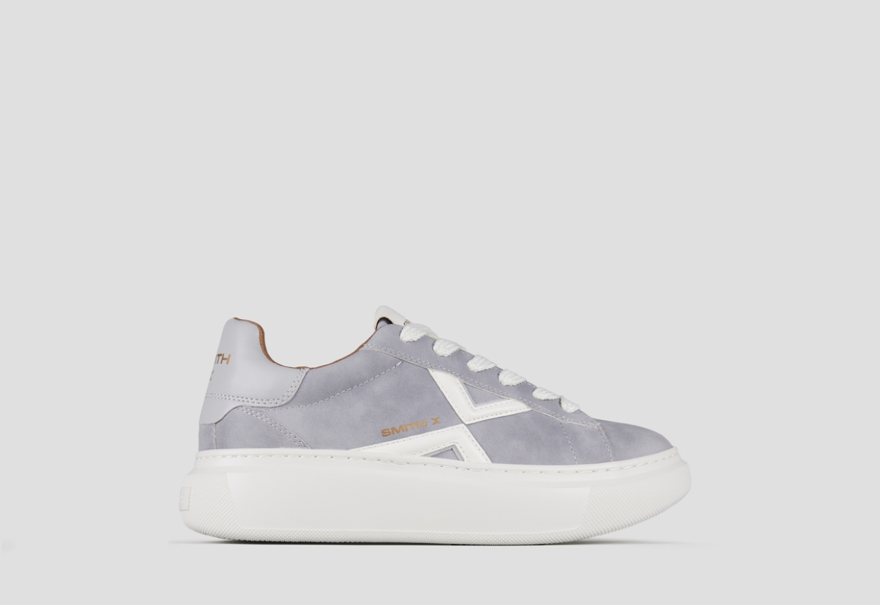 Sneakers Alexander Smith college woman in grey suede and white logo - 1