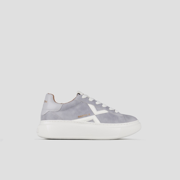 Sneakers Alexander Smith college woman in grey suede and white logo - 1