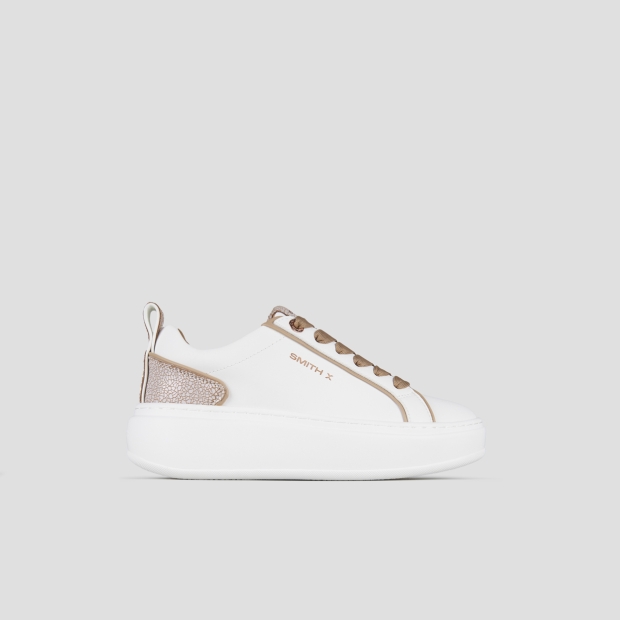 Sneakers Alexander Smith stone woman in white with cracklè beige back - 1