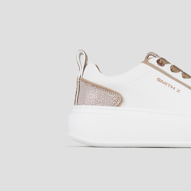 Sneakers Alexander Smith stone woman in white with cracklè beige back - 3
