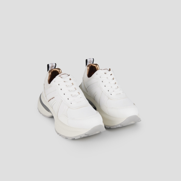 Sneakers Alexander Smith victoria woman in white leather with details in mesh and suede - 4