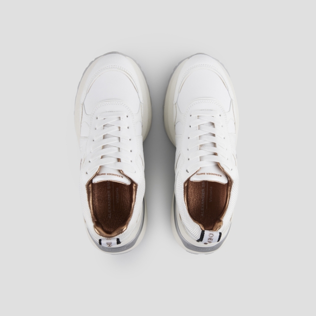 Sneakers Alexander Smith victoria woman in white leather with details in mesh and suede - 6