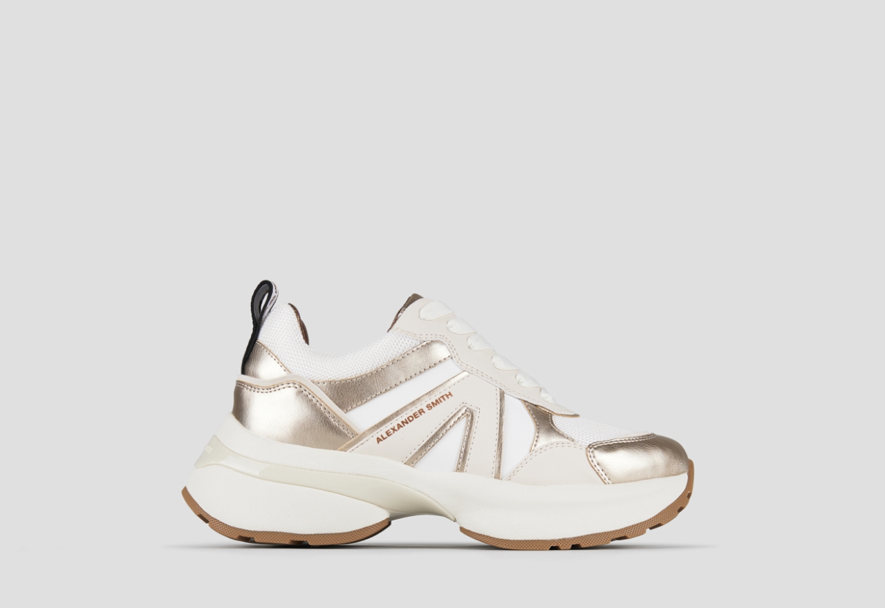 Sneakers Alexander Smith victoria woman in leather and mesh and details in gold laminated - 1