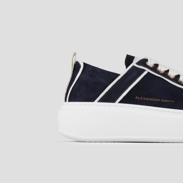 Sneakers Alexander Smith wembley high woman in blue suede and details in white leather - 3