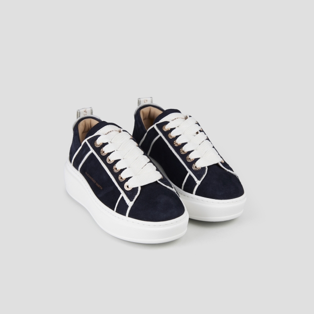 Sneakers Alexander Smith wembley high woman in blue suede and details in white leather - 4