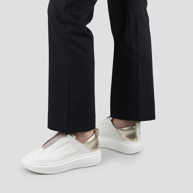 Sneakers Alexander Smith wembley slip-on woman in white leather and gold laminated back - 2