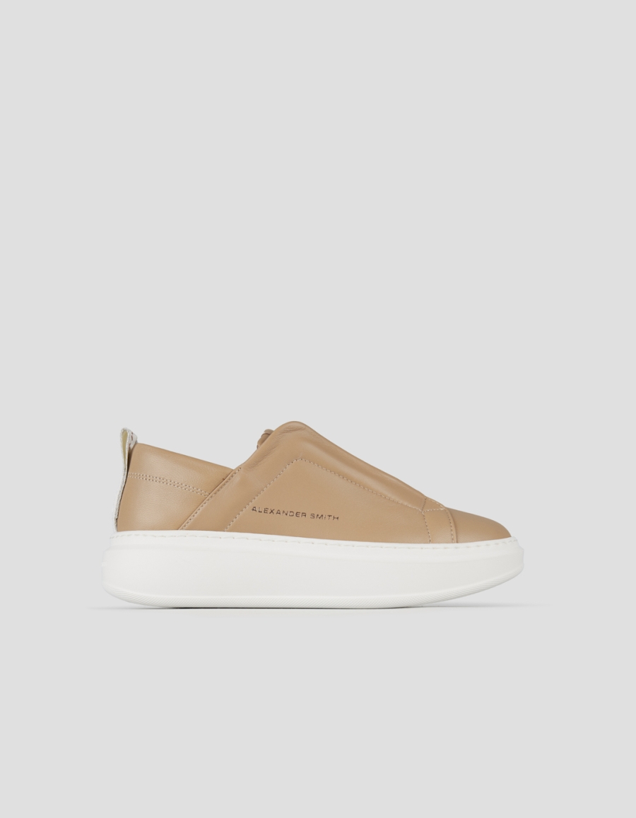 Sneakers Alexander Smith wembley slip-on woman in beige leather - 1