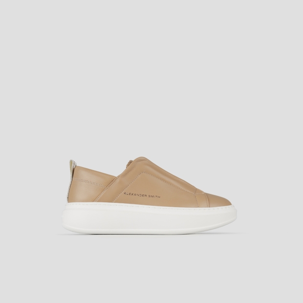 Sneakers Alexander Smith wembley slip-on woman in beige leather - 1
