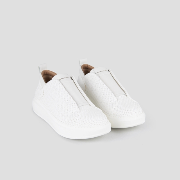 Sneakers Alexander Smith wembley slip-on man in white woven leather - 4