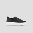 Wembley Slip-on Man in black woven leather