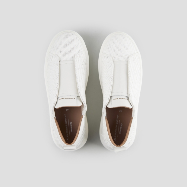 Sneakers Alexander Smith wembley slip-on man in white woven leather - 6