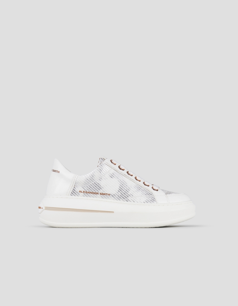 Sneakers Alexander Smith lancaster woman in white leather with laminated inserts - 1