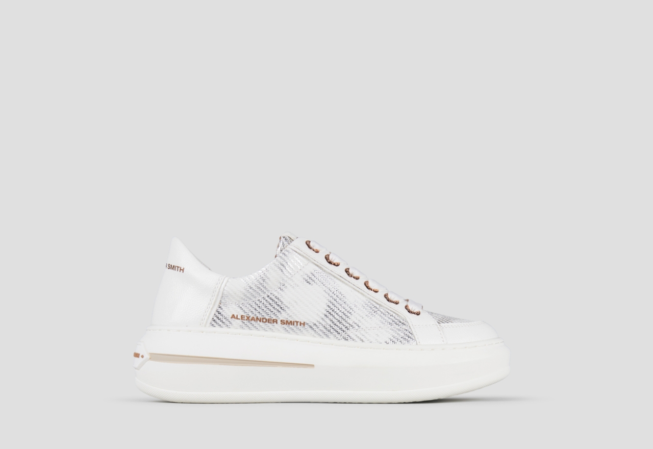 Sneakers Alexander Smith lancaster woman in white leather with laminated inserts - 1