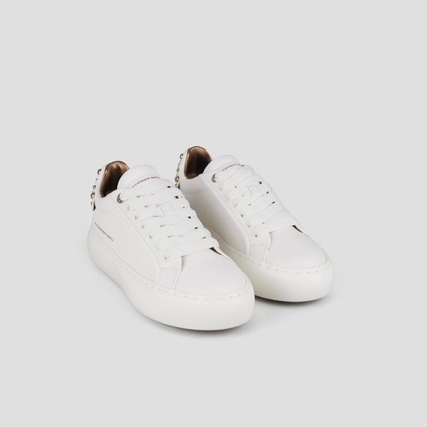 Sneakers Alexander Smith soho woman in white leather and back with studs - 4