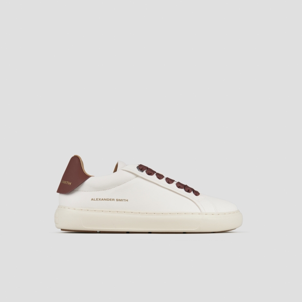 Sneakers Alexander Smith soho man in white nappa leather and wine leather back - 1